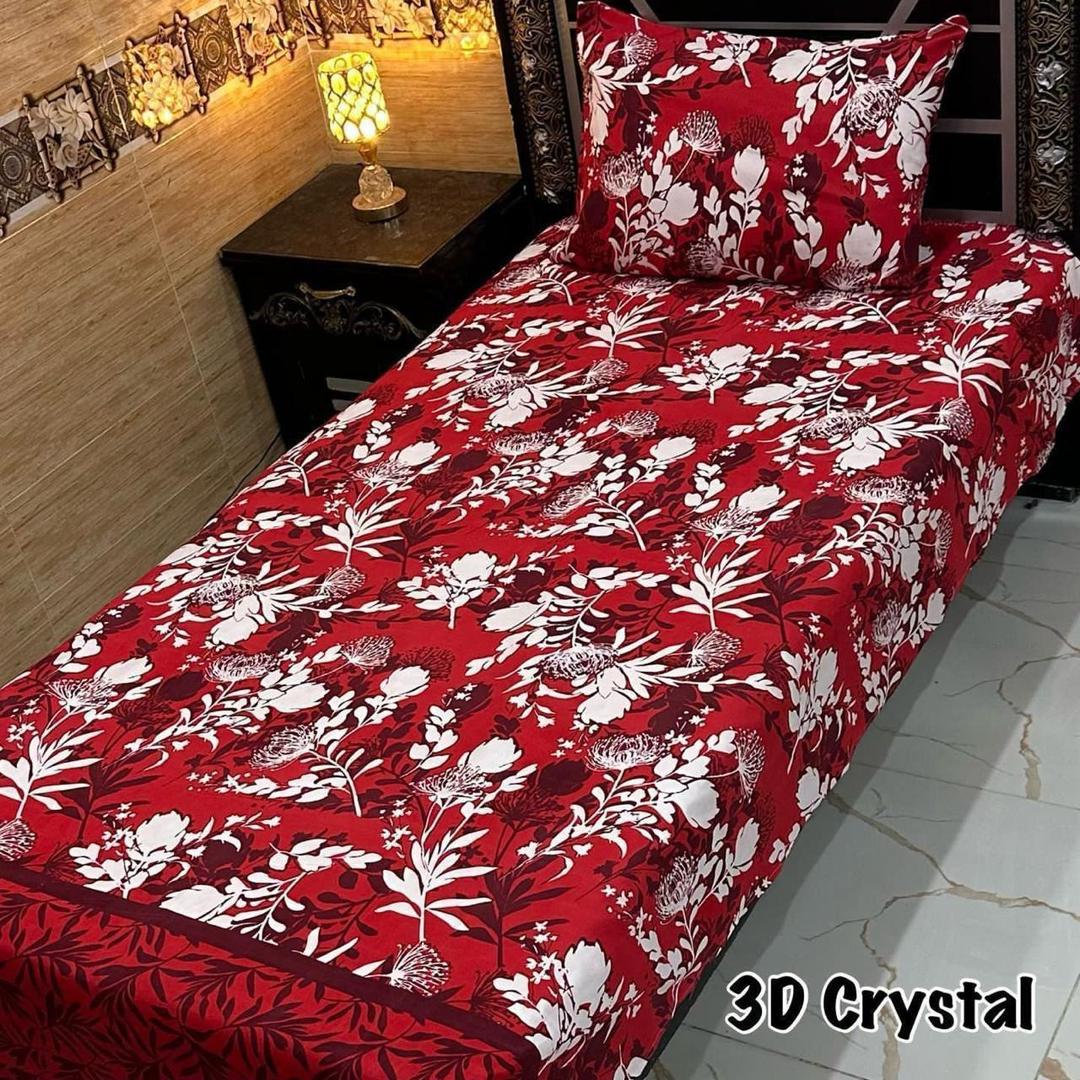 4 Pcs Crystal Cotton Printed Single Bedsheet