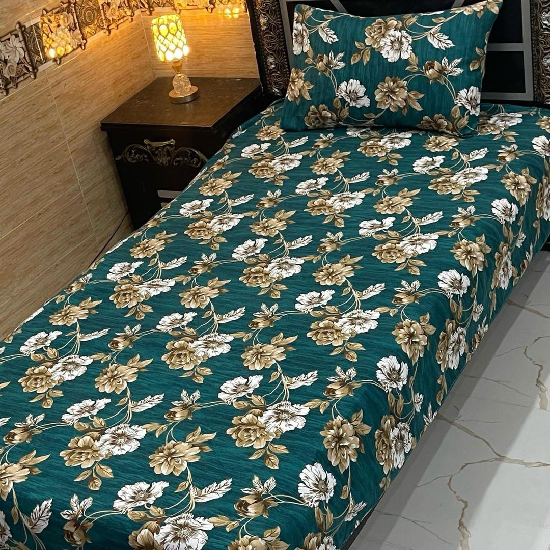 4 Pcs Crystal Cotton Printed Single Bedsheet