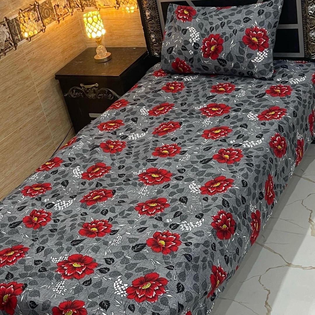 4 Pcs Crystal Cotton Printed Single Bedsheet