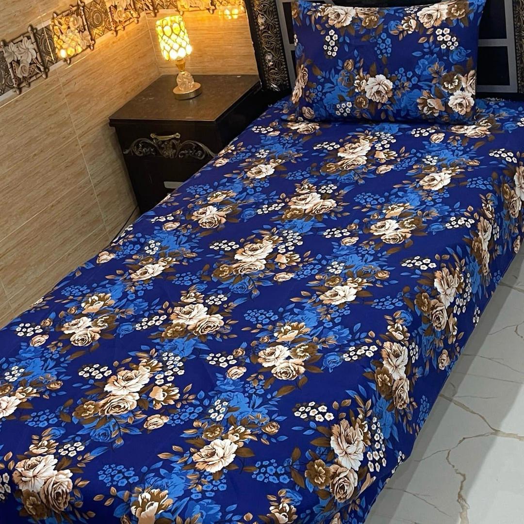 4 Pcs Crystal Cotton Printed Single Bedsheet