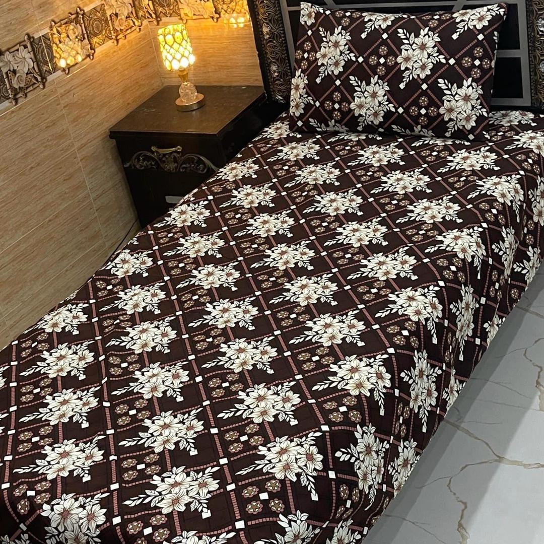 4 Pcs Crystal Cotton Printed Single Bedsheet