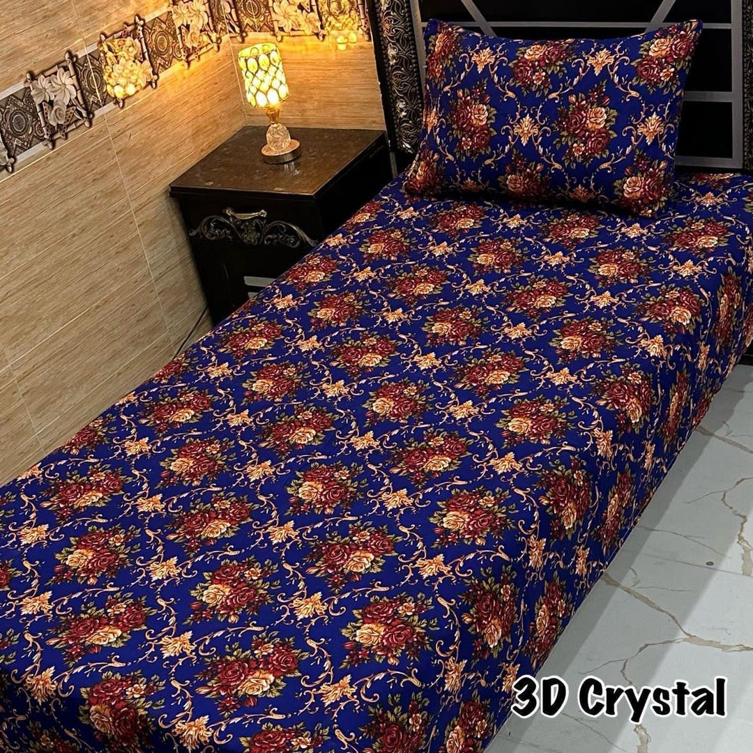 4 Pcs Crystal Cotton Printed Single Bedsheet