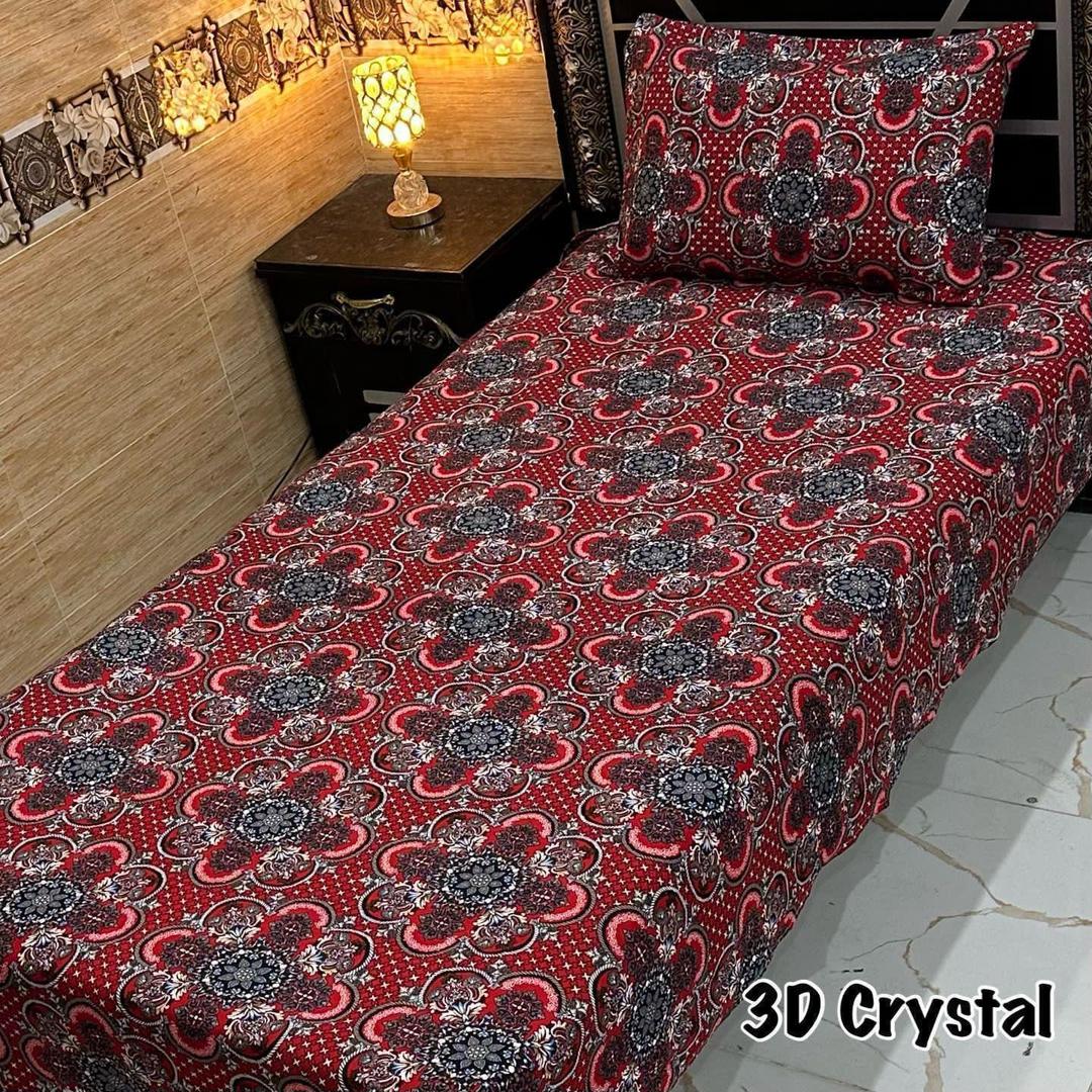 4 Pcs Crystal Cotton Printed Single Bedsheet