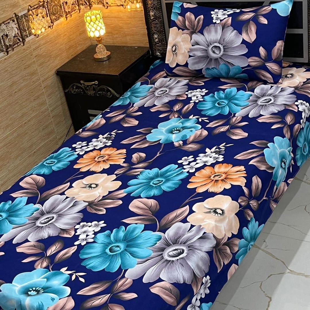 4 Pcs Crystal Cotton Printed Single Bedsheet