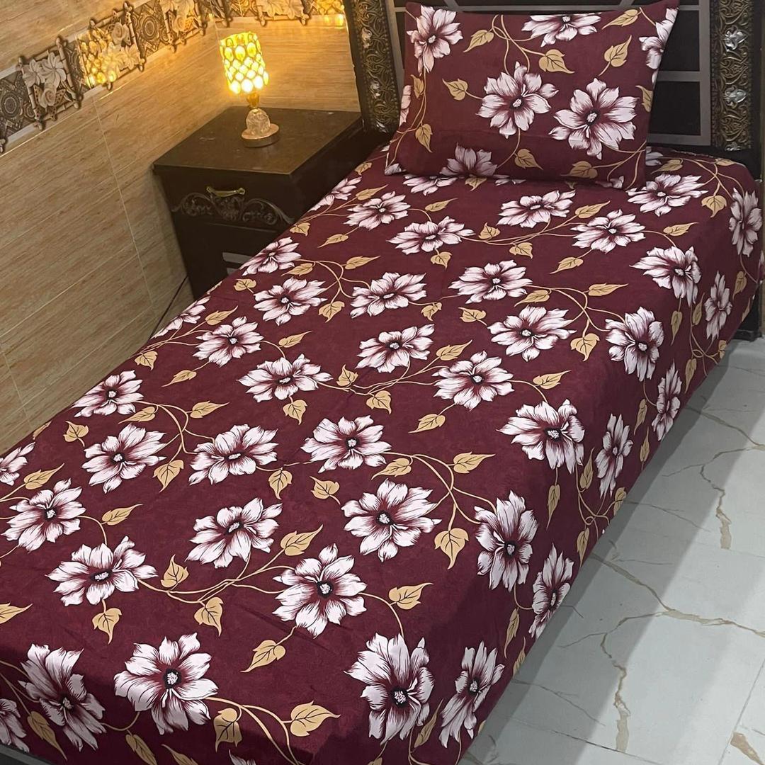 4 Pcs Crystal Cotton Printed Single Bedsheet