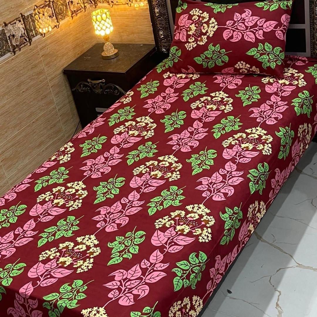 4 Pcs Crystal Cotton Printed Single Bedsheet