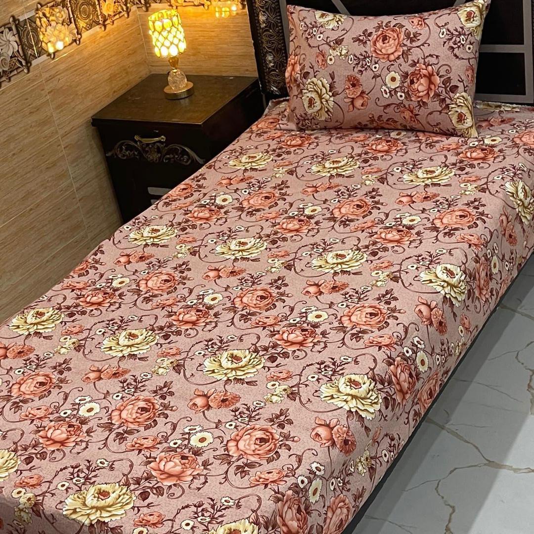 4 Pcs Crystal Cotton Printed Single Bedsheet