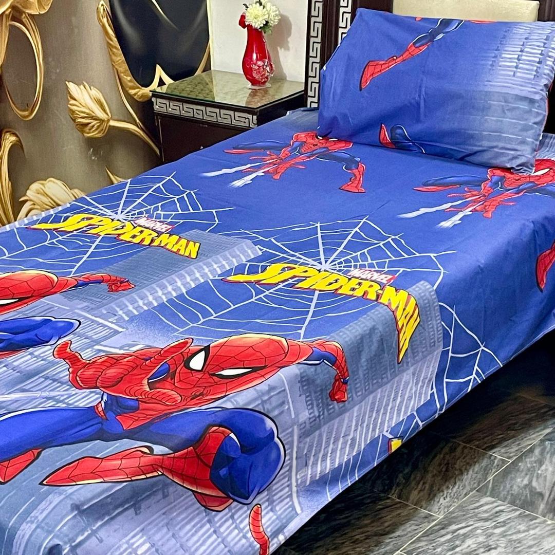 2 Pcs Cotton Printed Single Bedsheet