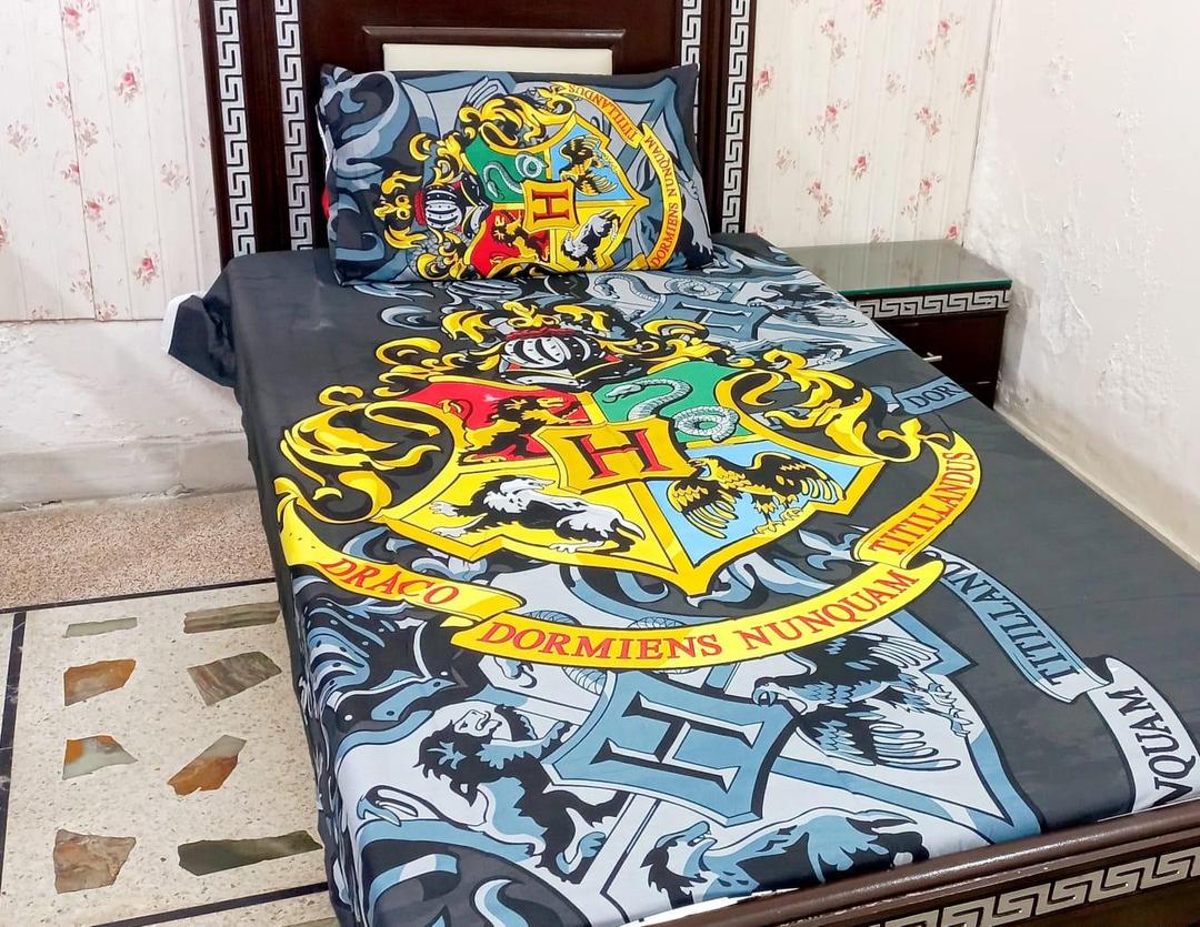 2 Pcs Cotton Printed Single Bedsheet