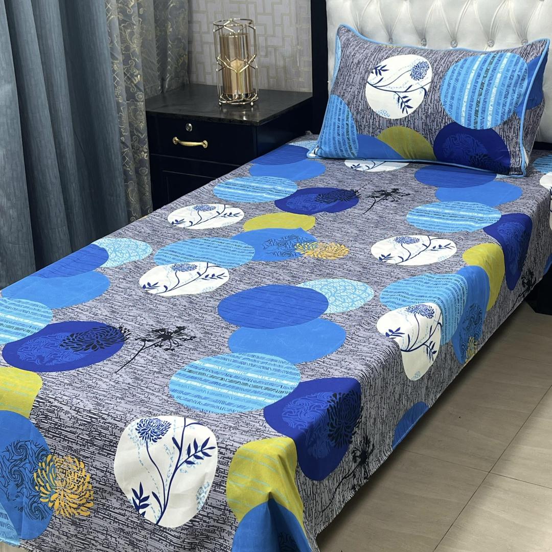 2 Pcs Crystal Cotton Printed Single Bedsheet