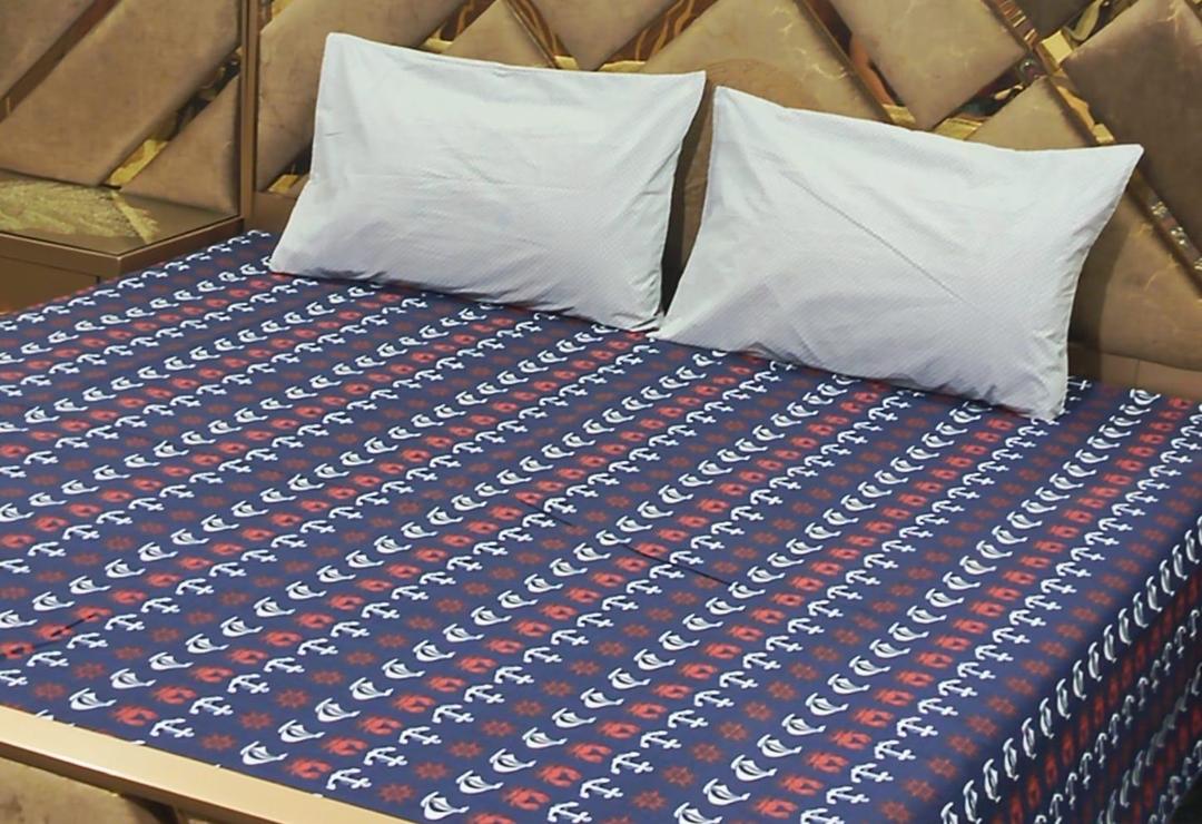 3 Pcs Cotton Printed Double Bedsheet