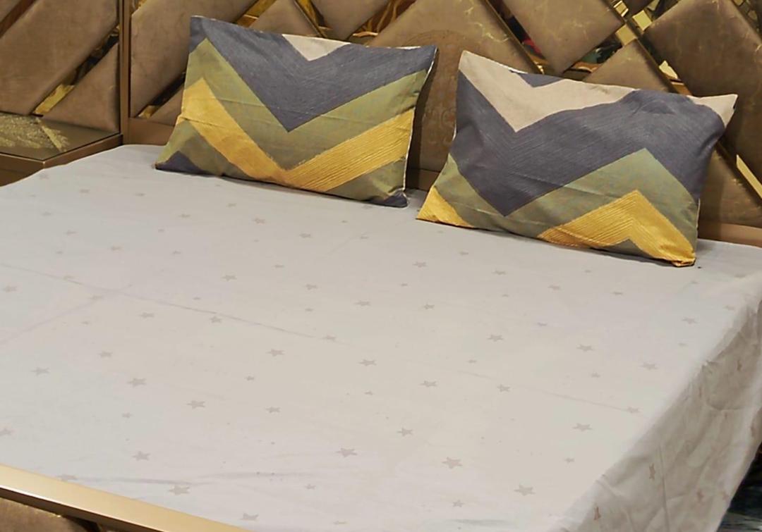 3 Pcs Cotton Printed Double Bedsheet
