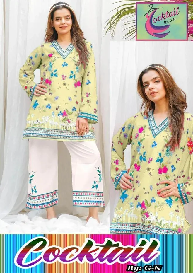 2 Pcs Women's Stitched Grip Printed Shirt And Trouser