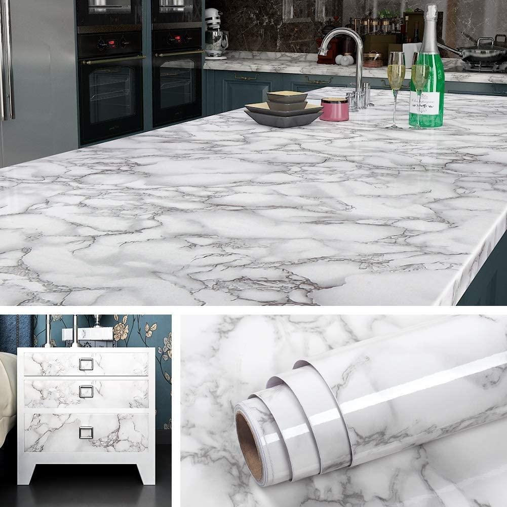 Self Adhesive White Marble Sheet 200 x 60CM
