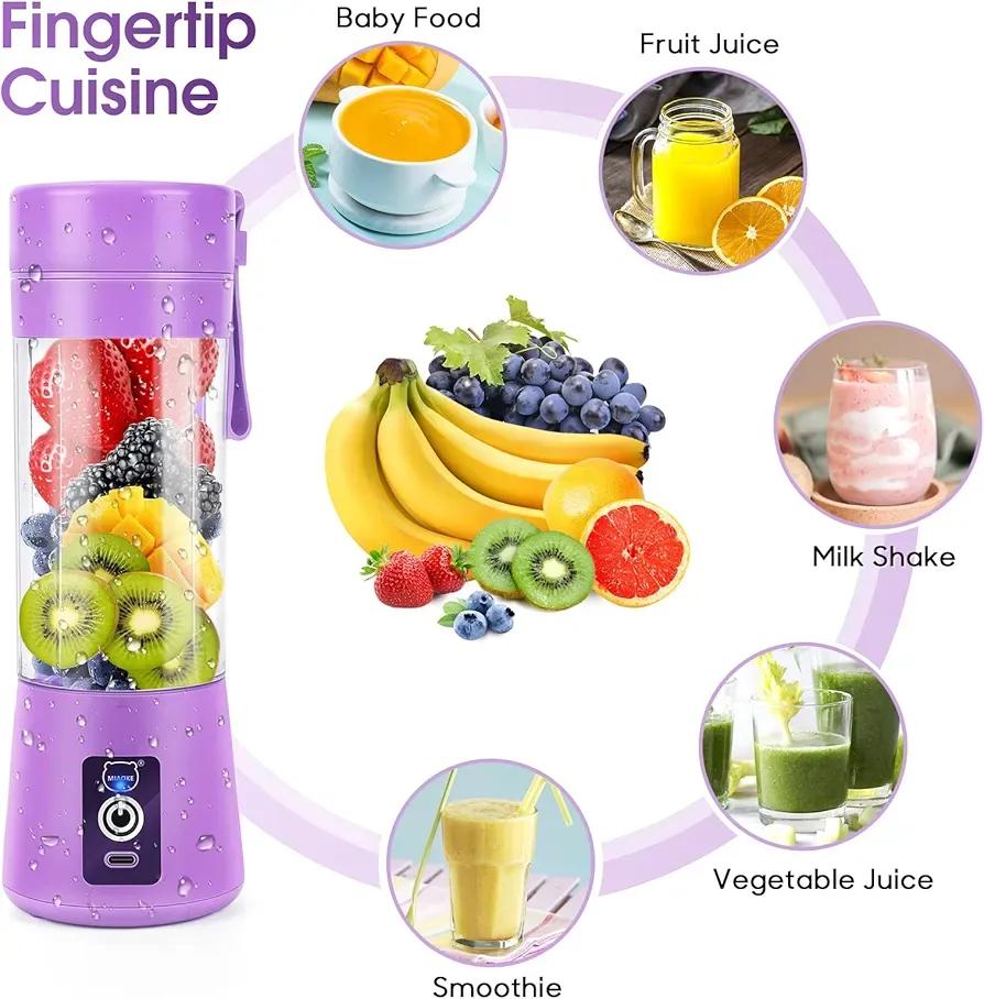 Purple Electric Juicer Blender Portable ABS Kitchen Gadget