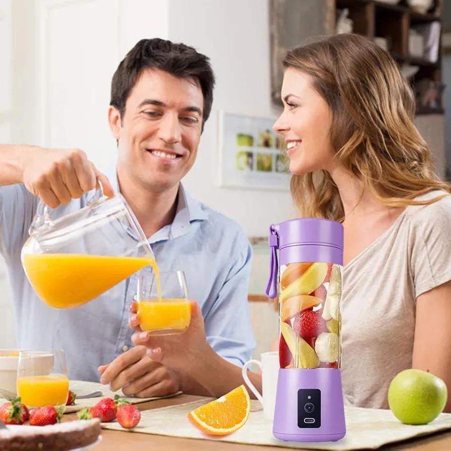 Purple Electric Juicer Blender Portable ABS Kitchen Gadget