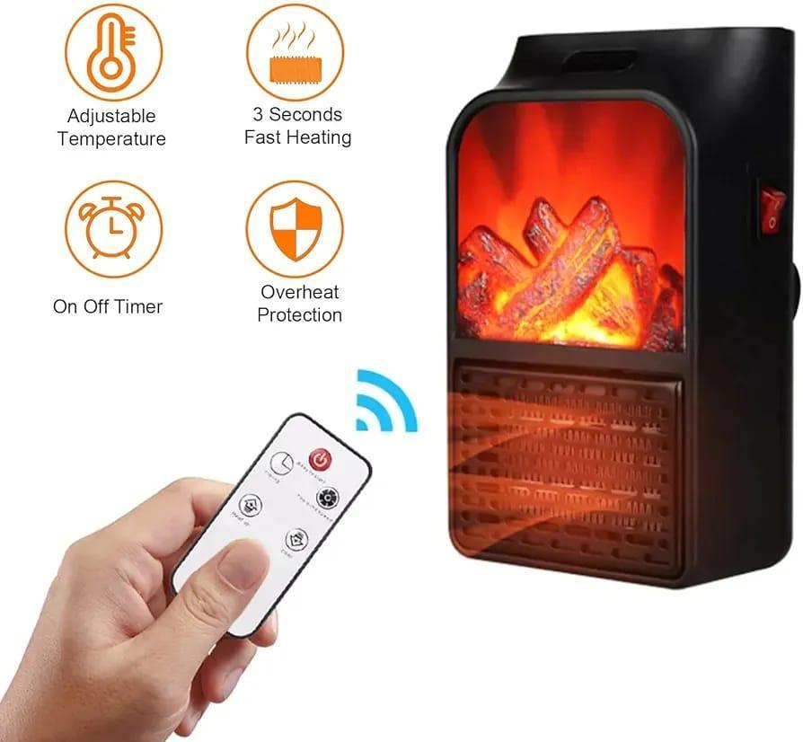 Portable Plug-In Wall Heater with Adjustable Temperature - 1 Pc - 900W Fast Heating