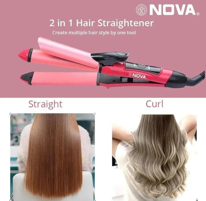2 In 1 Hair Curler & Straightener