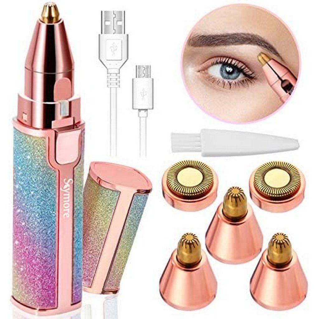Rechargeable Women's Eyebrow Trimmer Glitter Pink