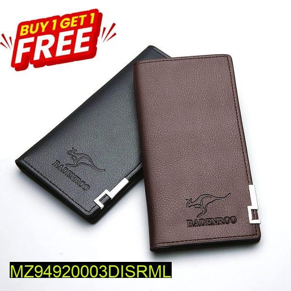 Stylish Slim PU Leather Wallet, Buy 1 Get 1 Free