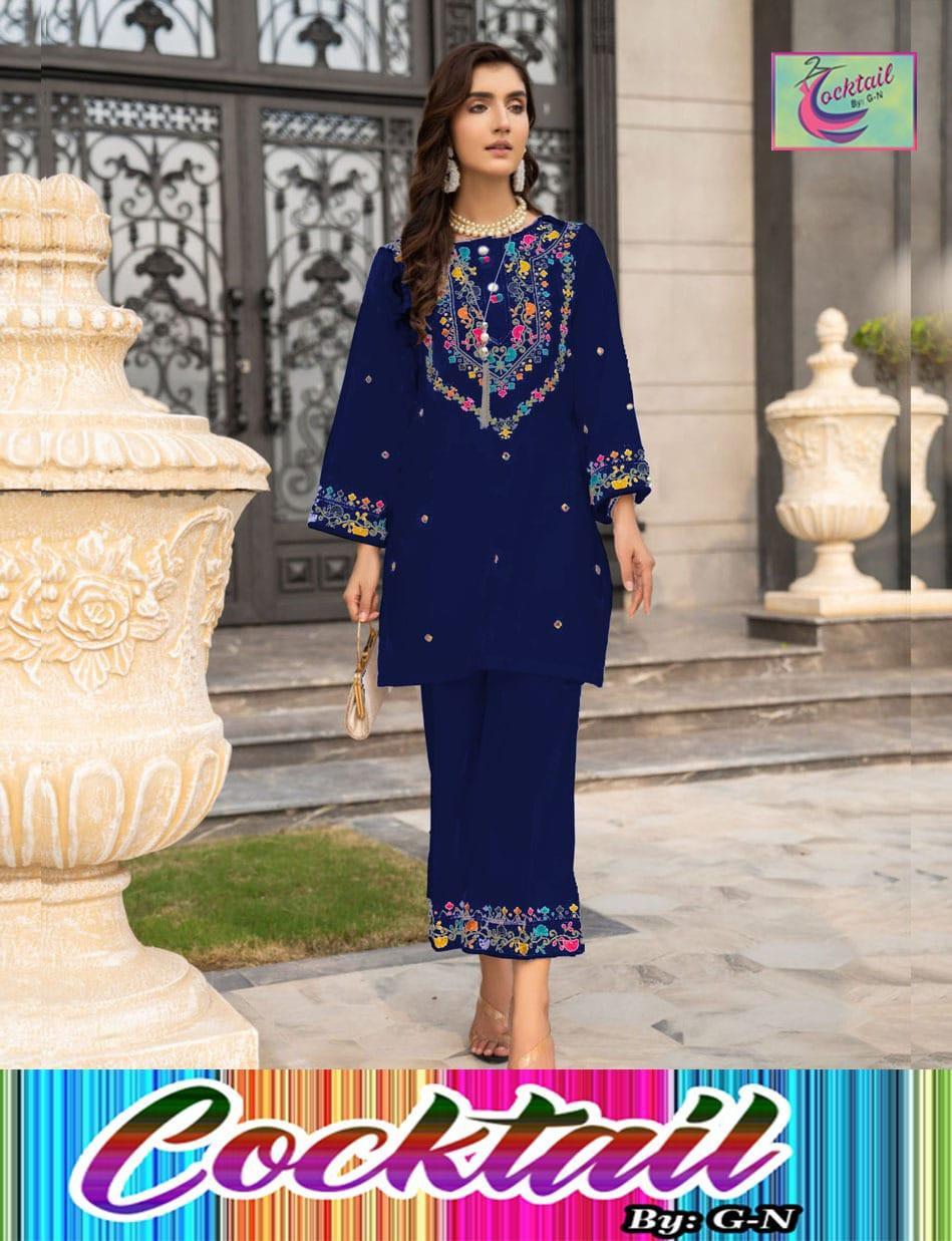 Women's Stitched Embroidered Linen Shirt and Trouser Set with Round Neck