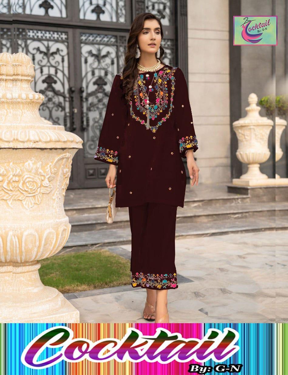 Stylish Maroon Embroidered Linen Shirt and Trouser Set for Women