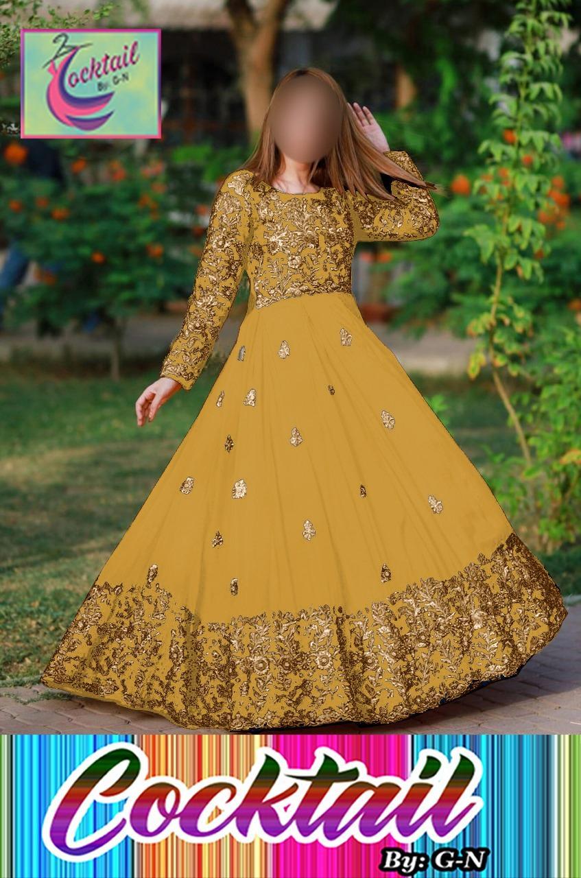 Mustard Embroidered Maxi And Trouser Set - 2 Pcs Women's Stitched Ensemble