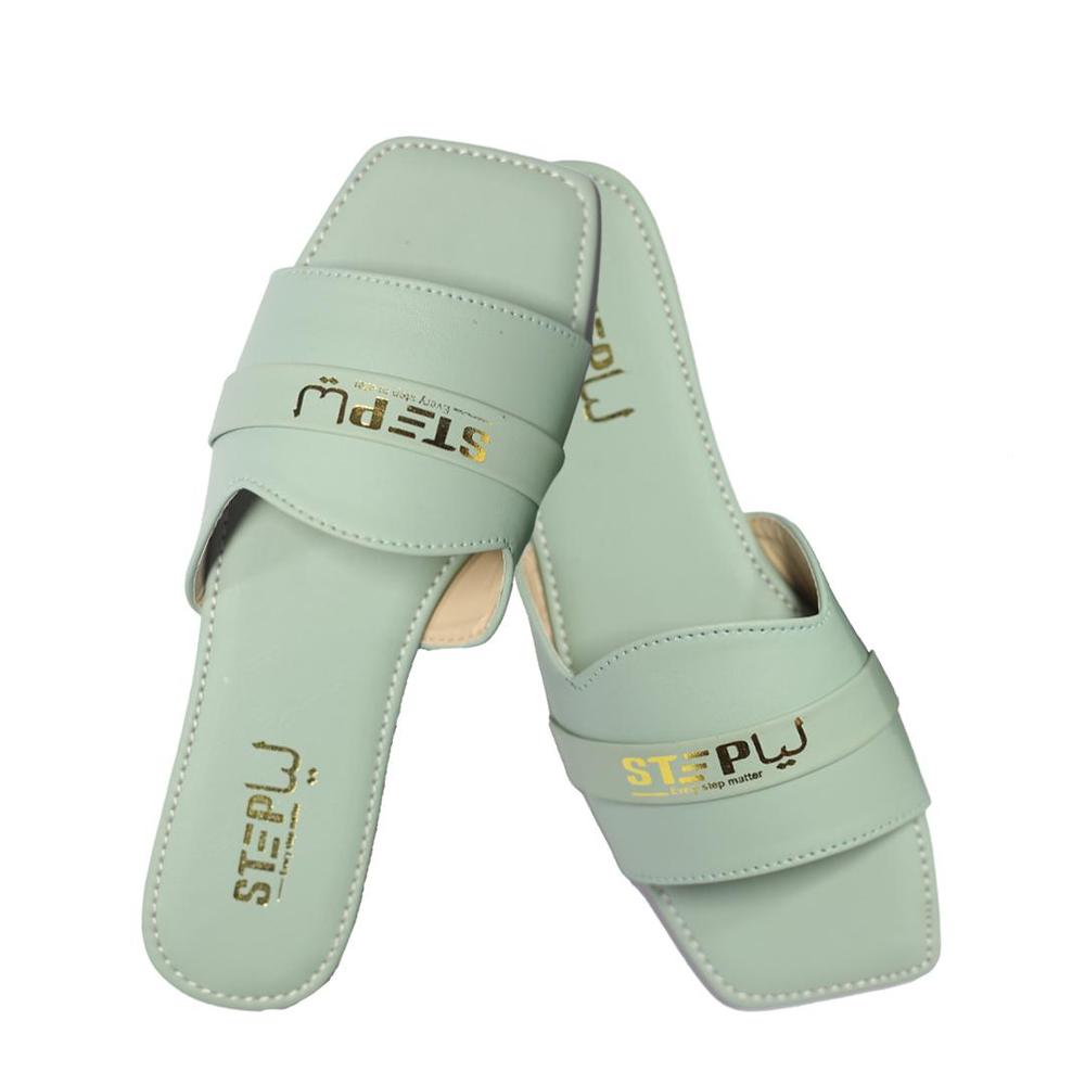 Women's Rexine Plain Flats, Green