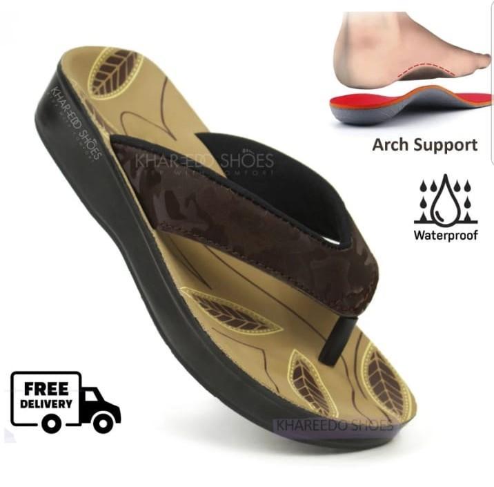 Women's Rexine Aerosoft Plain Slippers, Brown