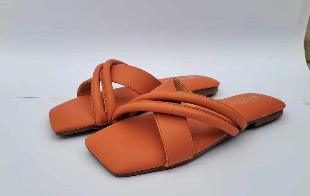 Stylish Women's Orange Rexine Flats - 1 Pcs Semi-Formal Footwear