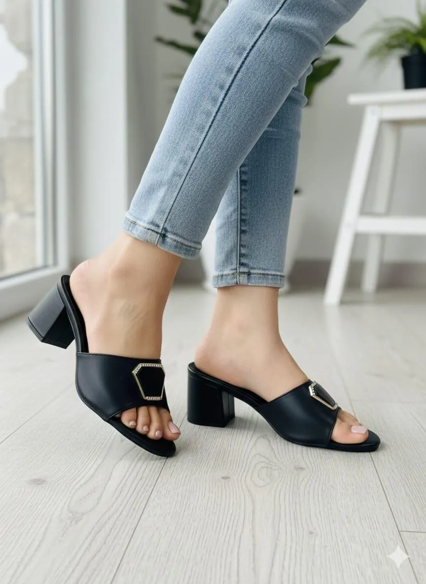 Stylish Women's Fancy Rexine Block Heels - Available in Multiple Sizes