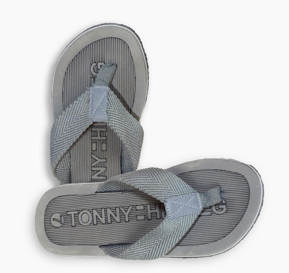 Men's Casual Rubber Flip Flops - Classic Grey - 1 Pair