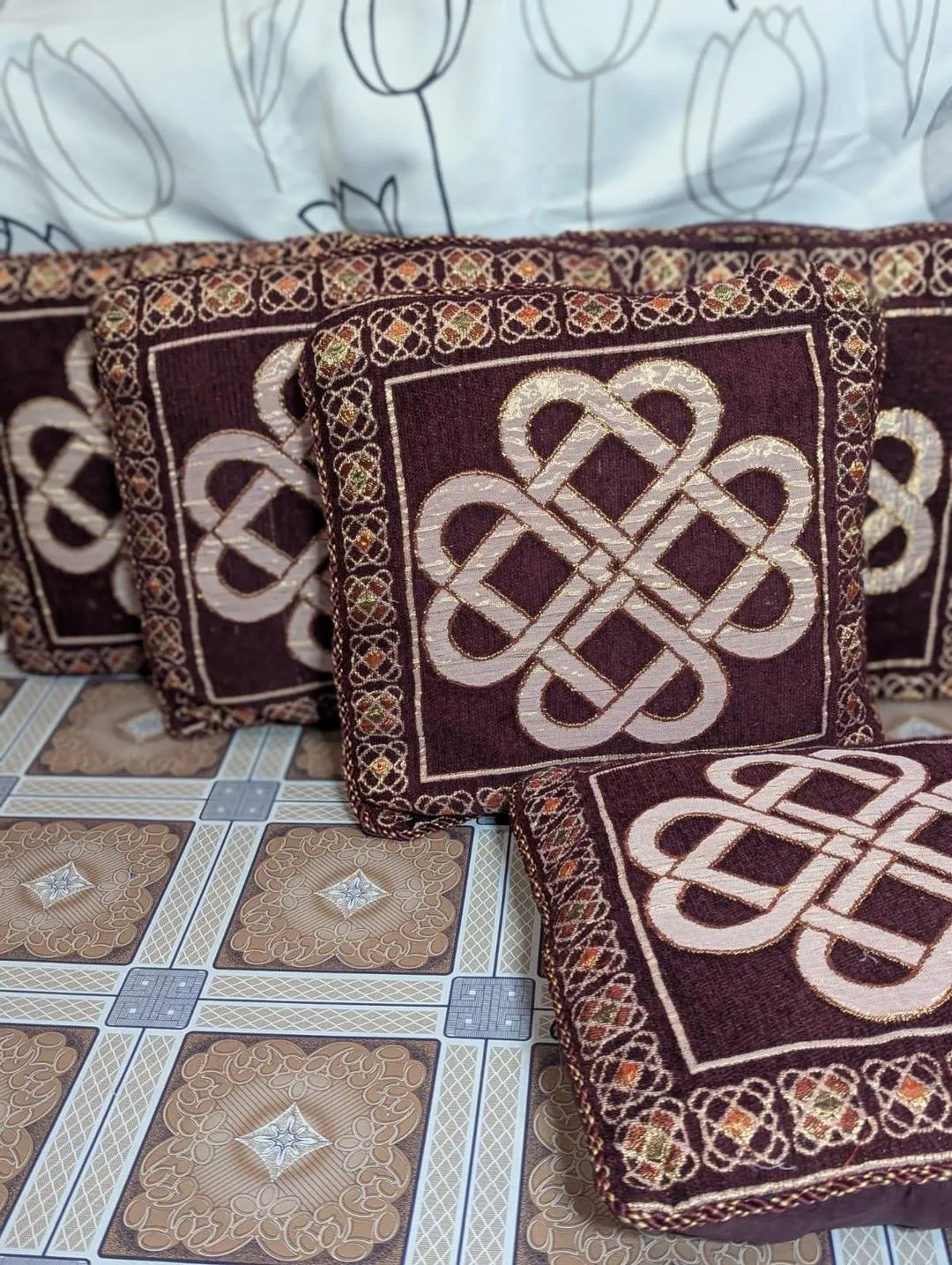 5 Pcs Velvet Jacquard Printed Cushion Cover