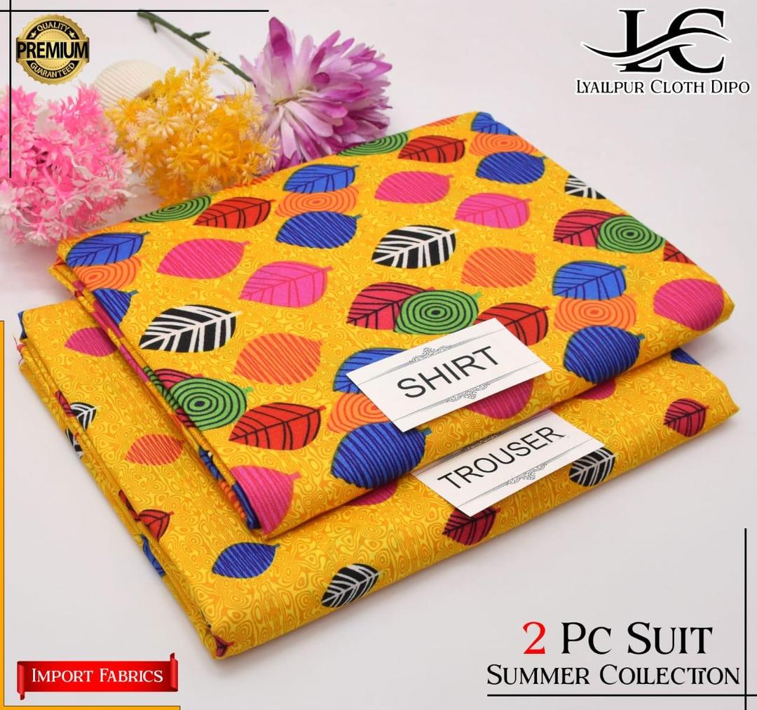 2 Pcs Women's Unstitched Printed Suit