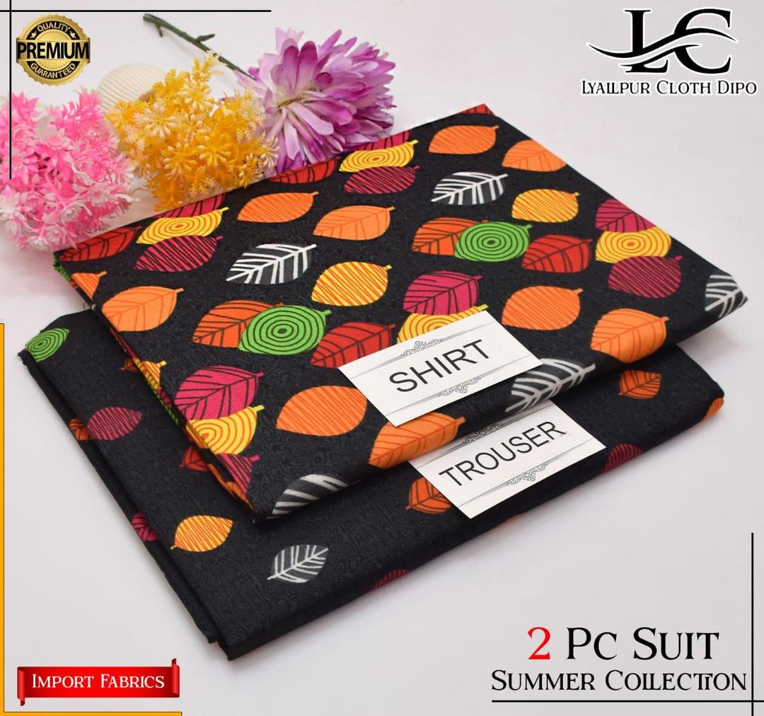 2 Pcs Women's Unstitched Printed Suit