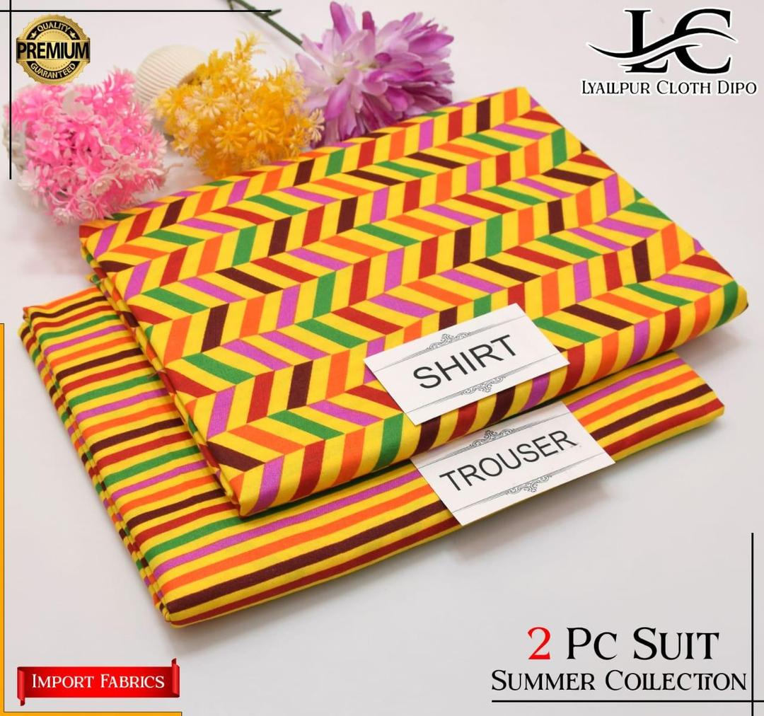 2 Pcs Women's Unstitched Printed Suit