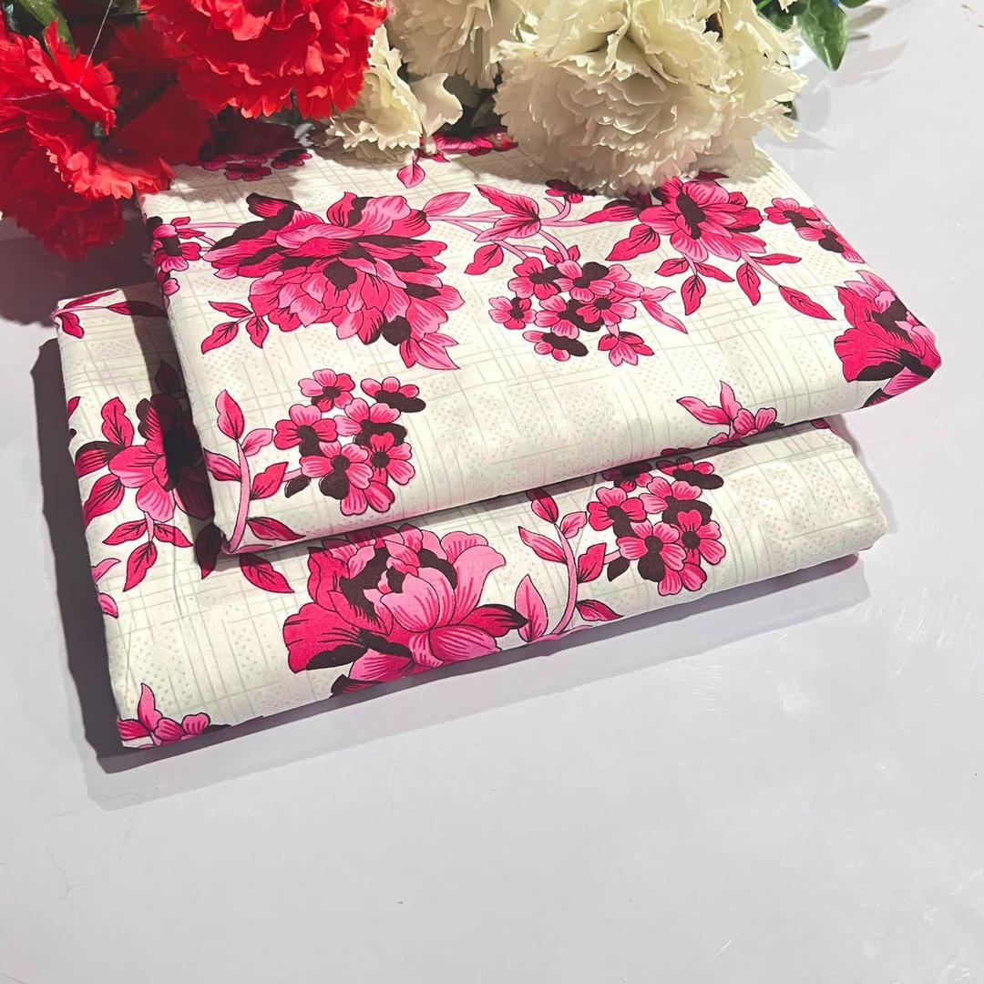 2 Pcs Women's Unstitched Printed Suit