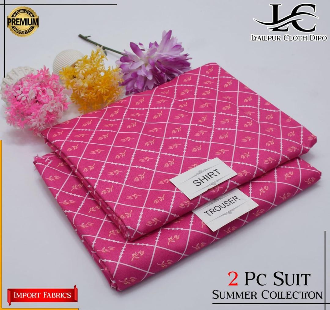 2 Pcs Women's Unstitched Printed Suit