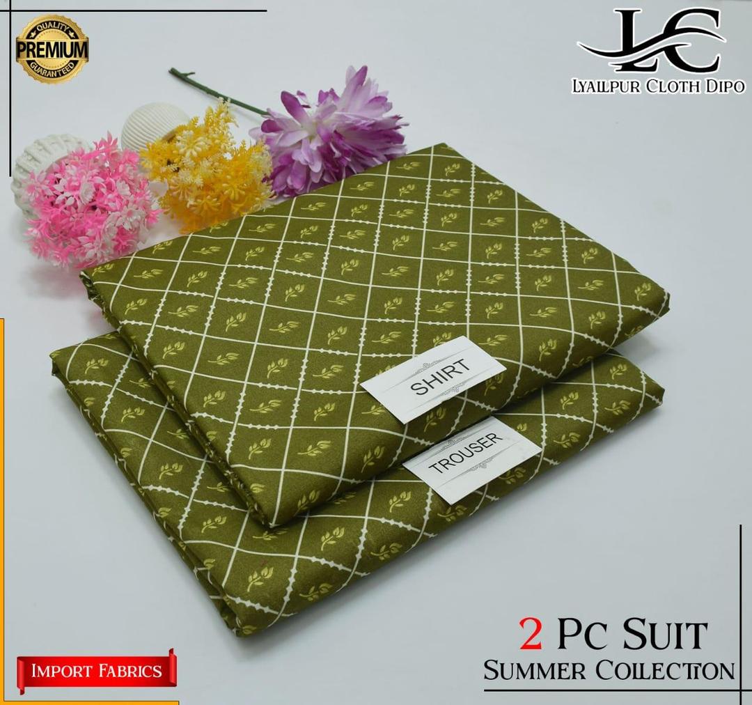 2 Pcs Women's Unstitched Printed Suit