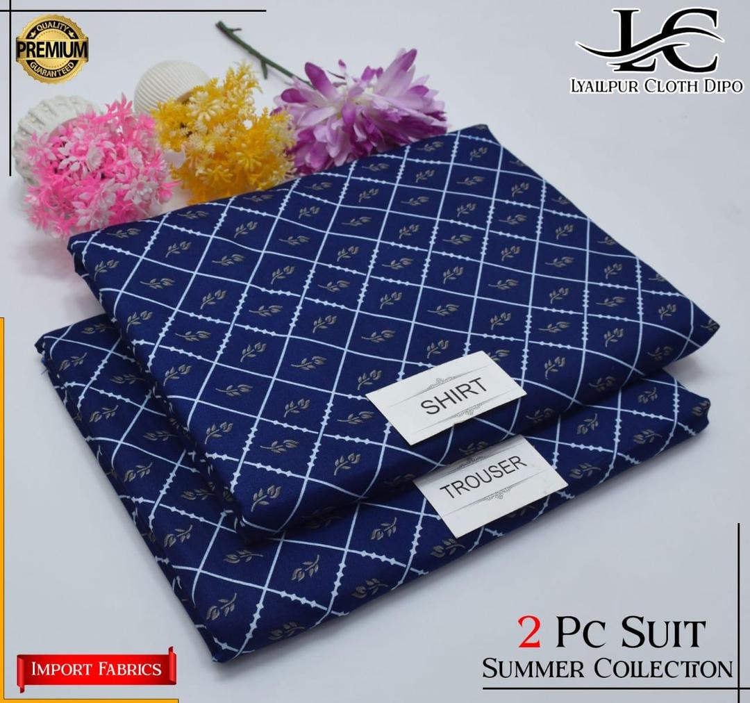 2 Pcs Women's Unstitched Printed Suit