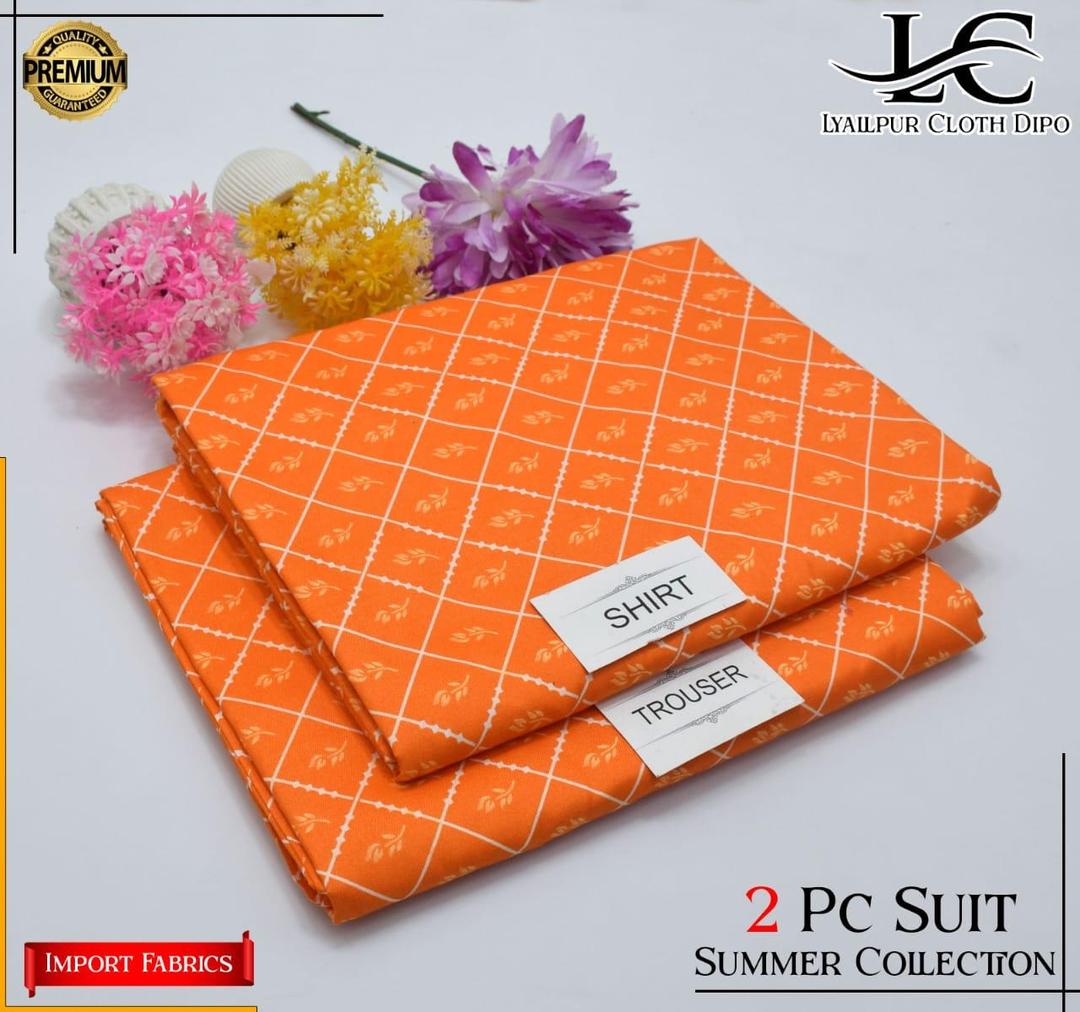 2 Pcs Women's Unstitched Printed Suit