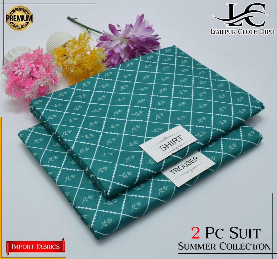 2 Pcs Women's Unstitched Printed Suit