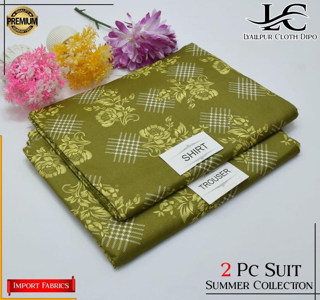 2 Pcs Women's Unstitched Printed Suit