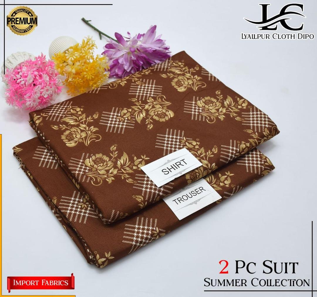 2 Pcs Women's Unstitched Printed Suit