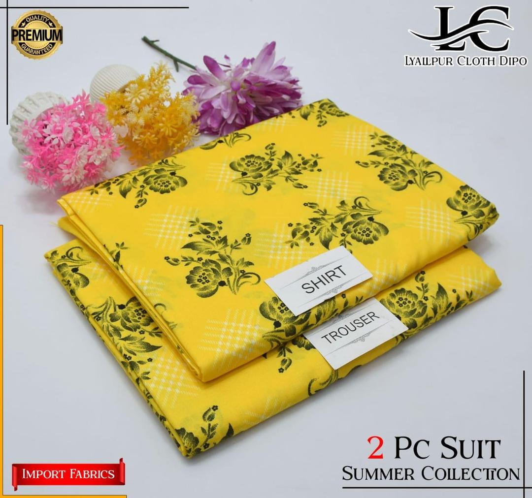 2 Pcs Women's Unstitched Printed Suit