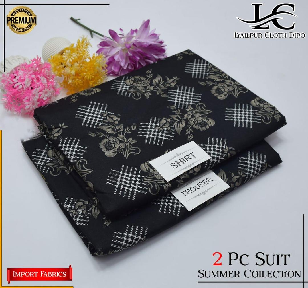 2 Pcs Women's Unstitched Printed Suit