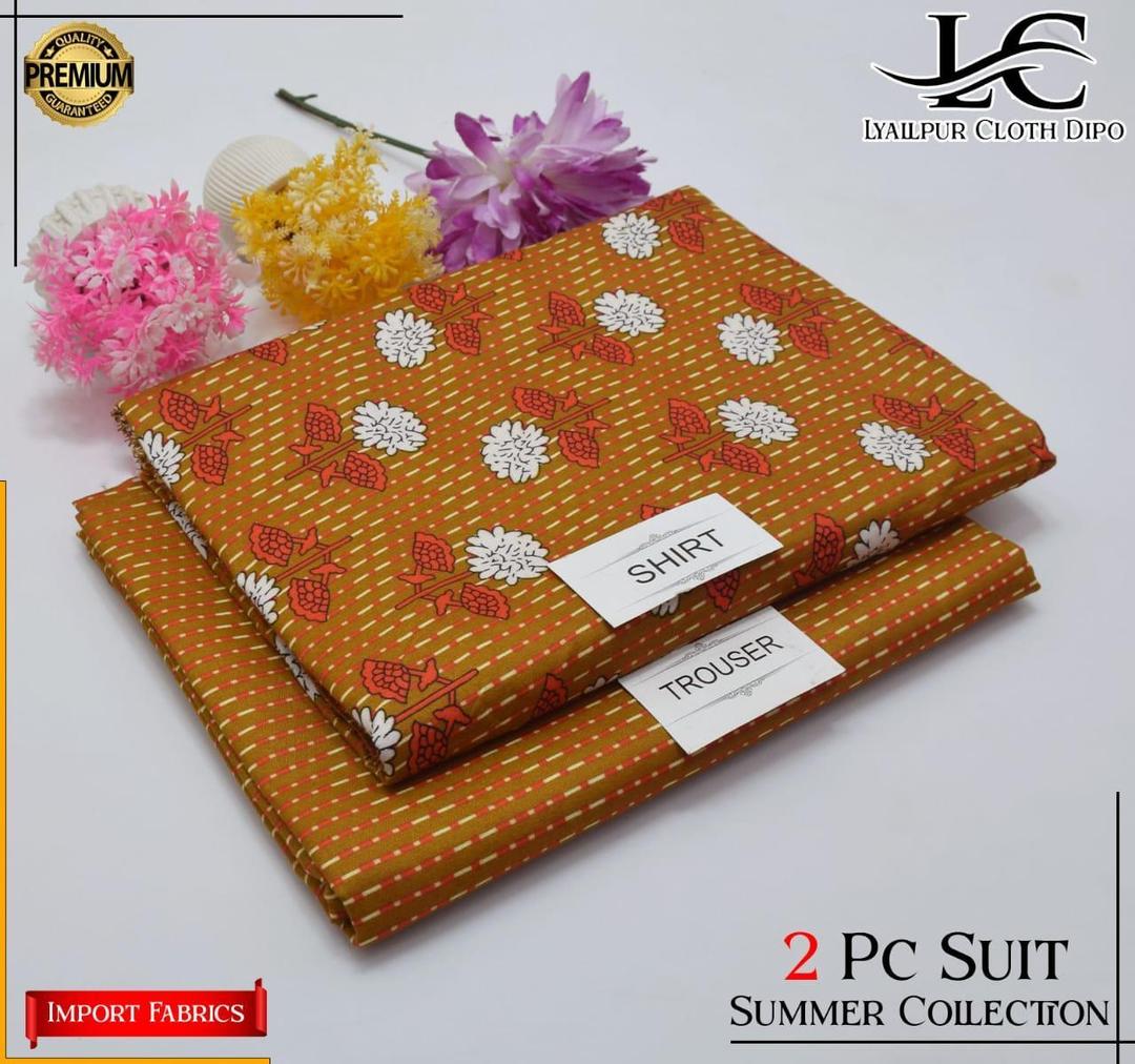 2 Pcs Women's Unstitched Printed Suit