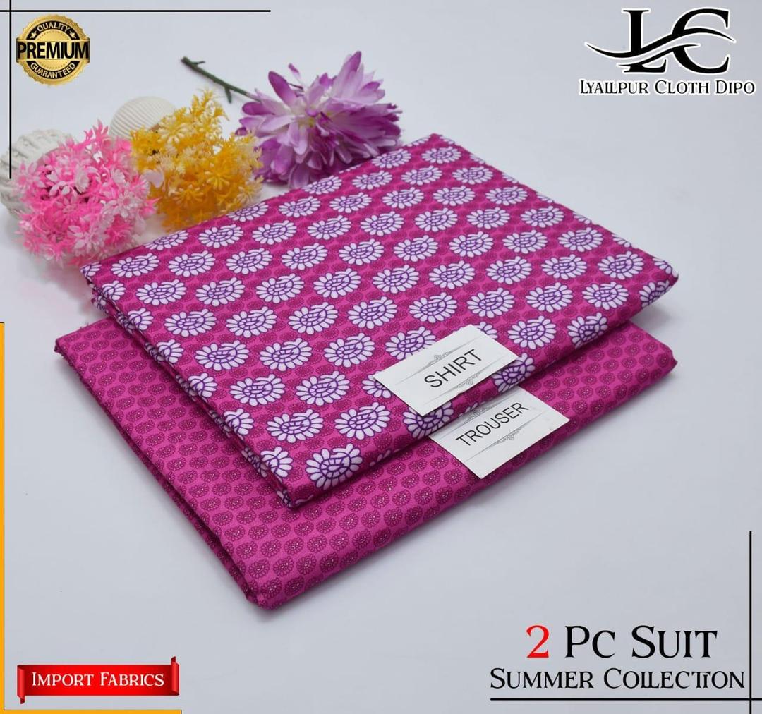 2 Pcs Women's Unstitched Printed Suit