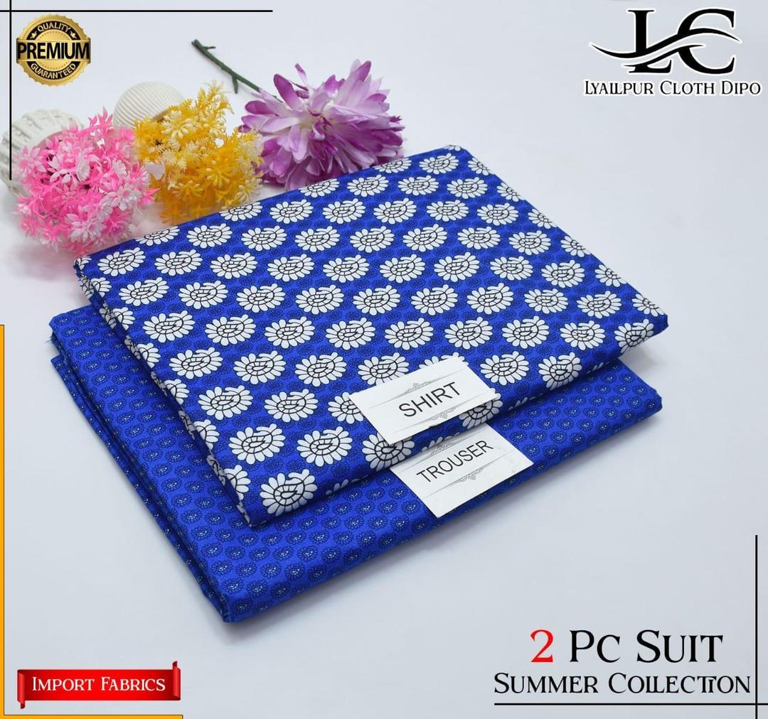 2 Pcs Women's Unstitched Printed Suit