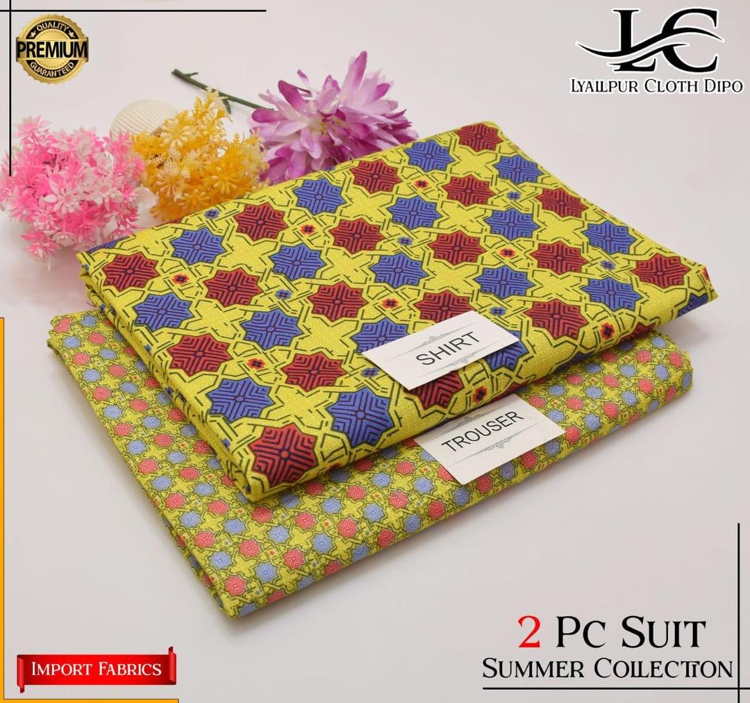 2 Pcs Women's Unstitched Printed Suit